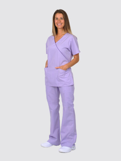 Dickies Womens Scrub Set | Mock Wrap Top & Boot Cut Trousers